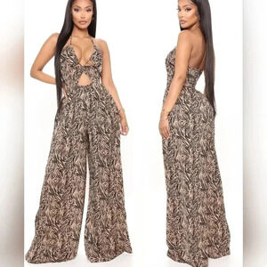 Nwt! Fashion Nova Animal Behavior Sleeveless Jumpsuit.  Size Large